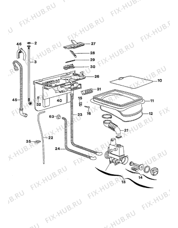 Взрыв-схема стиральной машины Zanussi TL1074H - Схема узла Water equipment